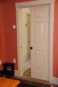 the insulated pocket door that leads to the third bay and my husband's car!
