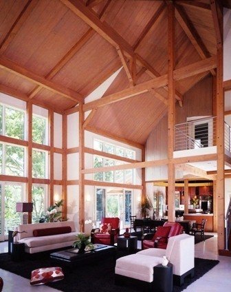 Yankee Barn Homes Contemporary Barn Home Great Room