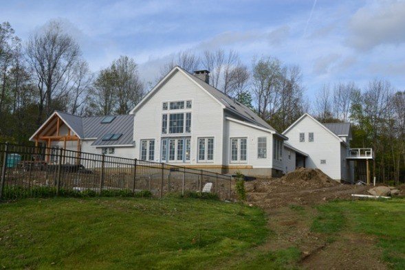 YBH Contemporary Farmhouse Rear Exterior Yankee Barn Homes
