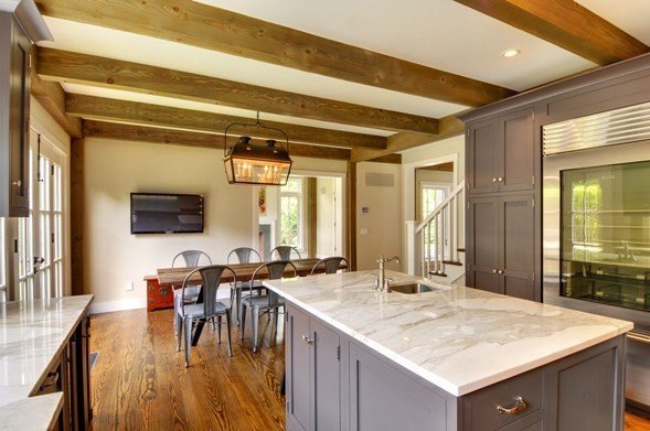 Kitchen to Dining Room View Barn House