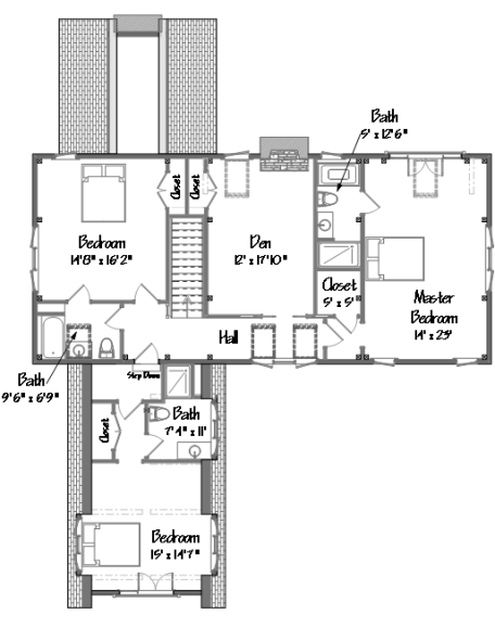 YBH English Cottage Floor Plans Second Level Barn House