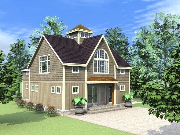 The Beacon Carriage House Rendering by Yankee Barn Homes barn house plans