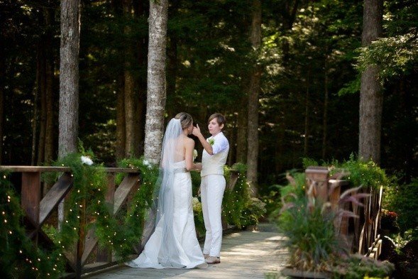 Yankee Barn Hoems Carriage House Wedding - The Newlyweds post and beam