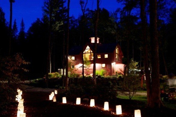 Yankee Barn Homes Carriage House Wedding - Carriage House Glows post and beam