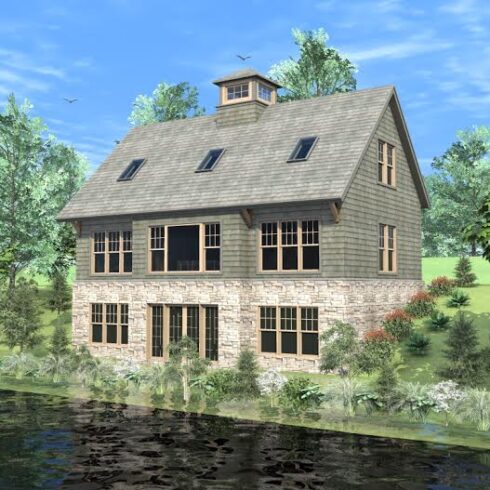 Barn House Plans - Masnfield Hollow Rear Elevation
