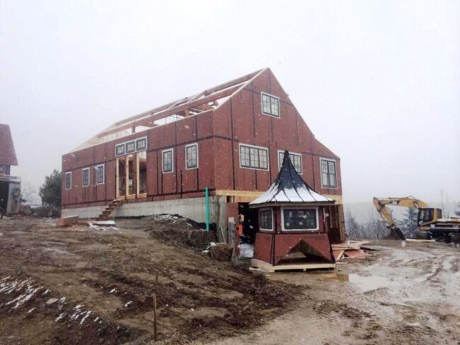The Cabot Barn Home Snowy Construction barn homes
