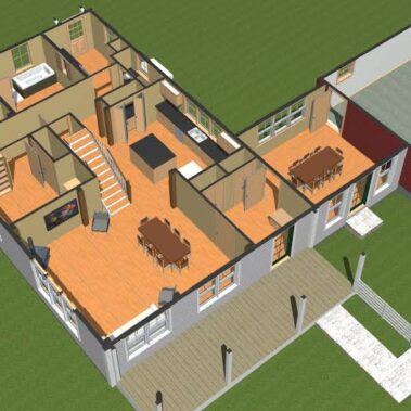 Floor Plans Cooperstown Farmhouse Overhead Level One