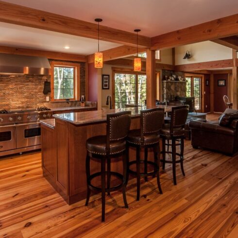 Post and Beam Farmhouse Eat-in Kitchen Island