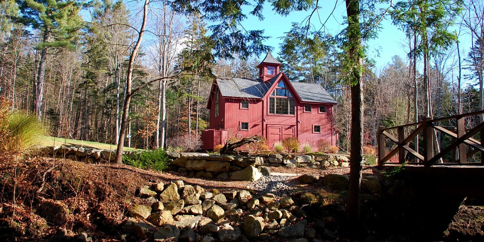 Bennington Carriage House Late Fall Post and Beam Carriage House