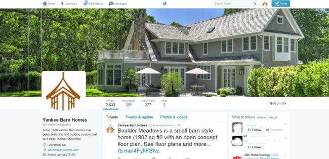 Yankee Barn Homes Twitter