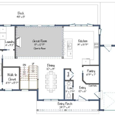 Farmhouse Floor Plan Level One